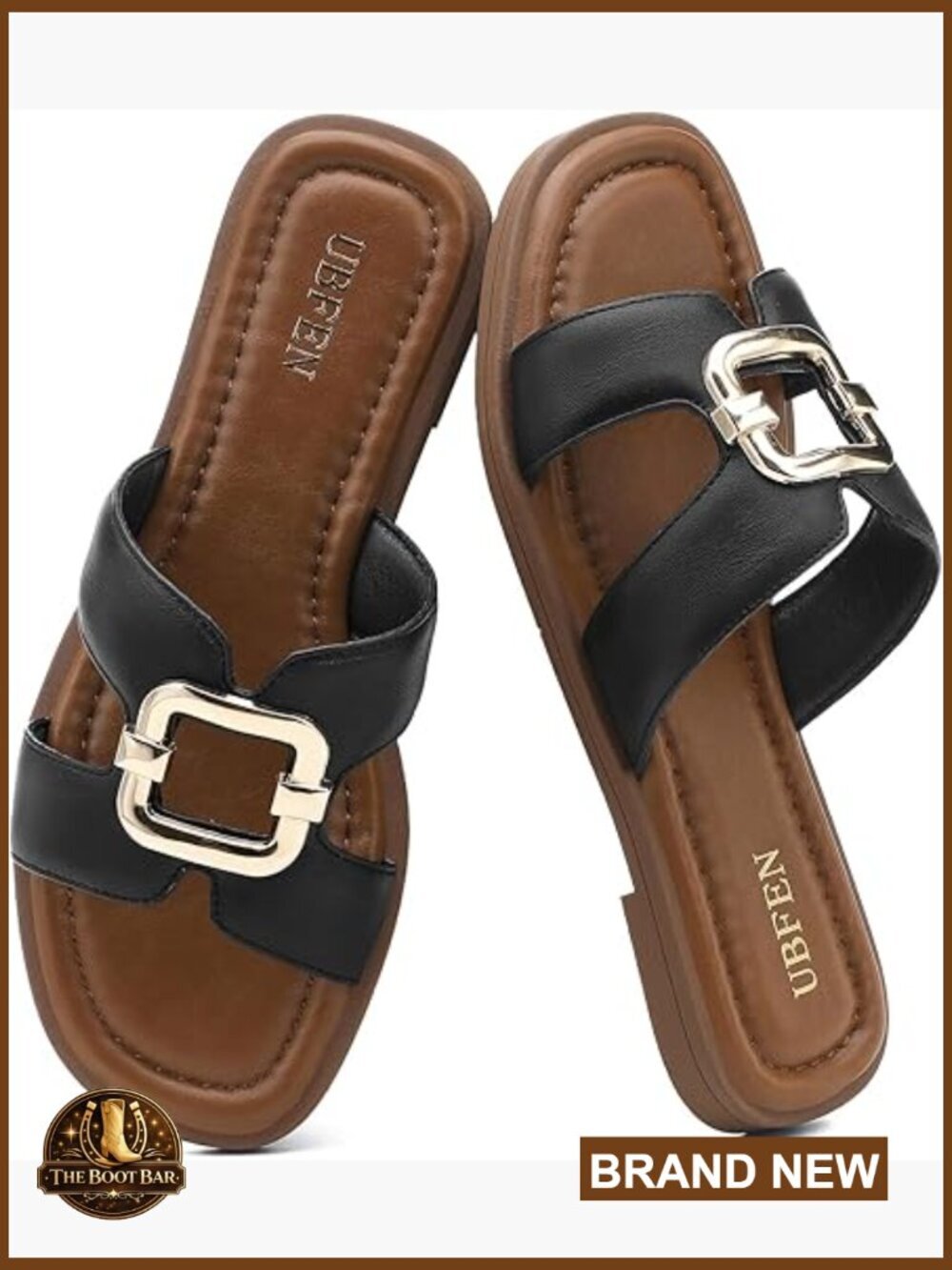 Square Toe H-Strap Slide Sandals Comfortable Flat Sandals for Casual Beach